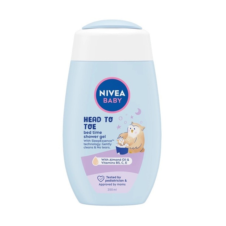 Set 2 x Gel de Dus, Nivea Baby, Head to Toe Bed Time, 200 ml