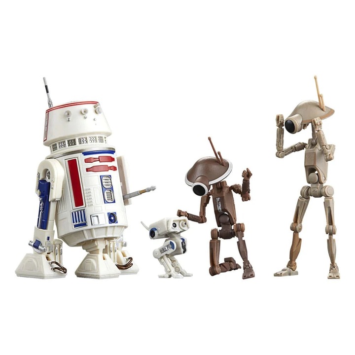 Set 4 Figurine Articulate Star Wars, The Mandalorian, Black Series, R5-D4, BD-72 and Pit Droids, 15 cm