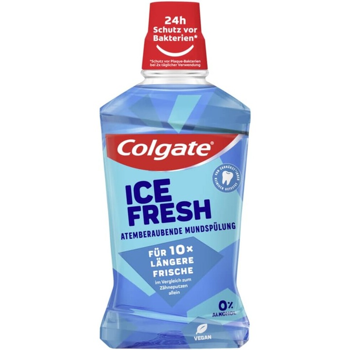Colgate Ice Fresh вода за уста, 24 часа защита, без алкохол, 500 мл