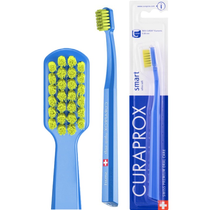 Periuta de dinti pentru copii, Curaprox, Smart CS 7600 Ultra Soft, Albastru