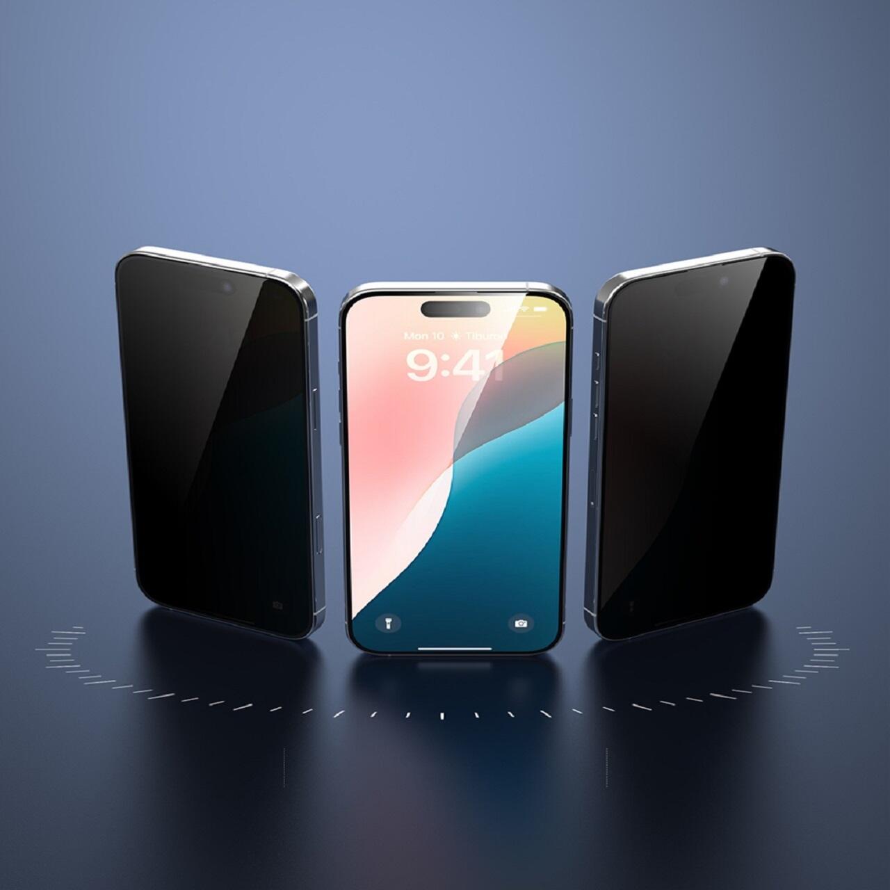 Folie de protectie Devia Sticla Van Series Full Screen Privacy Twice iPhone 16, Negru