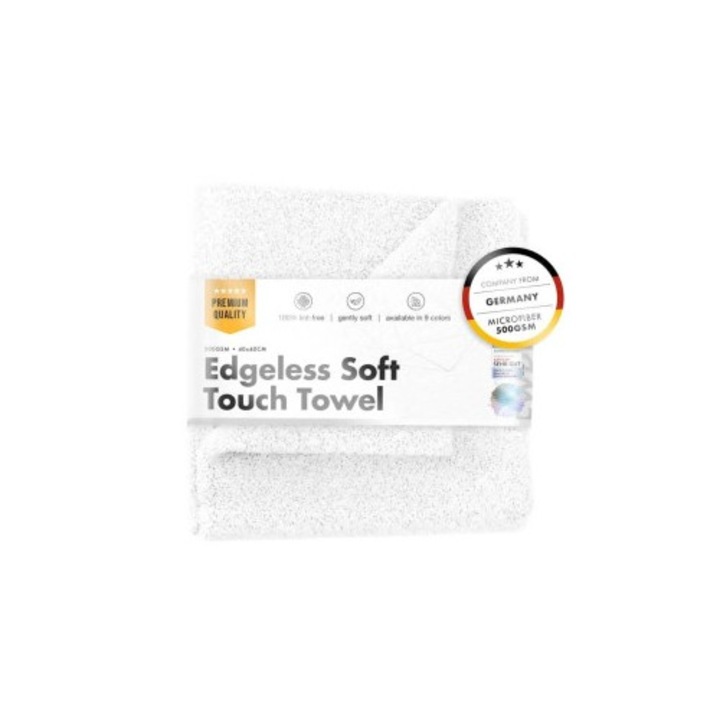 Prosop auto fin Chemicalworkz Edgeless Soft Touch Towel, 500 GSM, 40x40 cm Alb