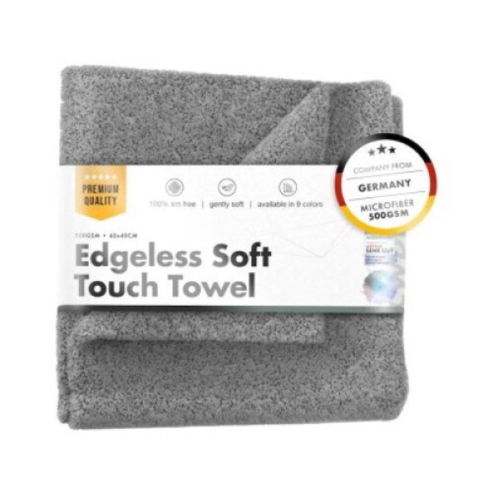 Finom autótörülköző Chemicalworkz Edgeless Soft Touch törölköző, 500 GSM, 40x40 cm szürke