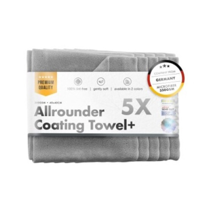 Univerzális mikroszálas kendő, 350 GSM Chemicalworkz Allrounder bevonattörlő 40x40 cm, szürke, 5 db-os készlet