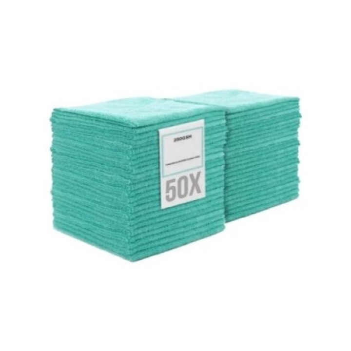 Univerzális mikroszálas kendő, 250 GSM Chemicalworkz Allrounder bevonattörlő 40x40 cm, türkiz, 50 db-os készlet