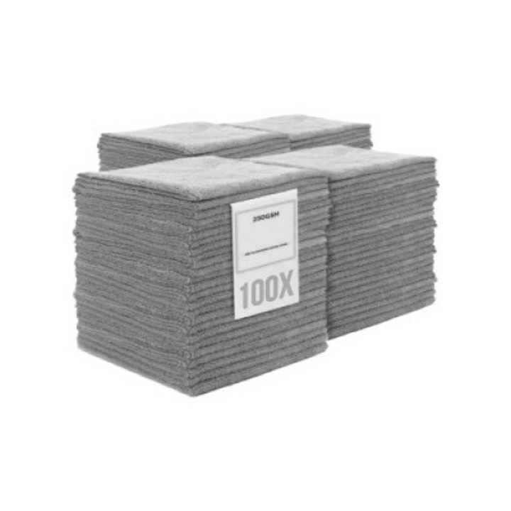 Univerzális mikroszálas kendő, 250 GSM Chemicalworkz Allrounder bevonattörlő 40x40 cm, szürke, 100 db-os készlet