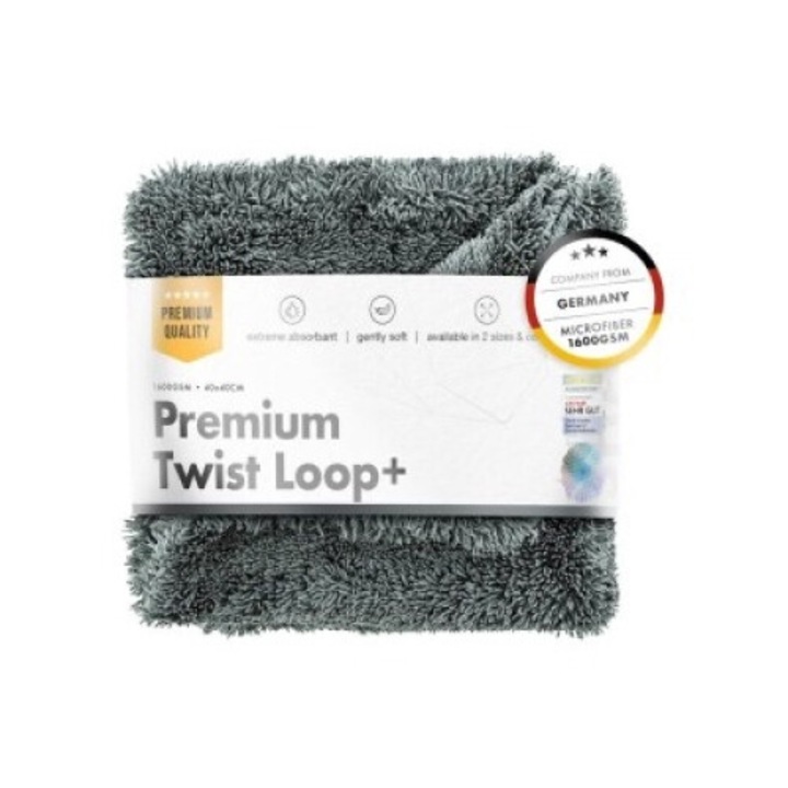 Ultra nedvszívó autótörlő Chemicalworkz Premium Twist Loop Towel, 1600GSM szürke 40x40 cm