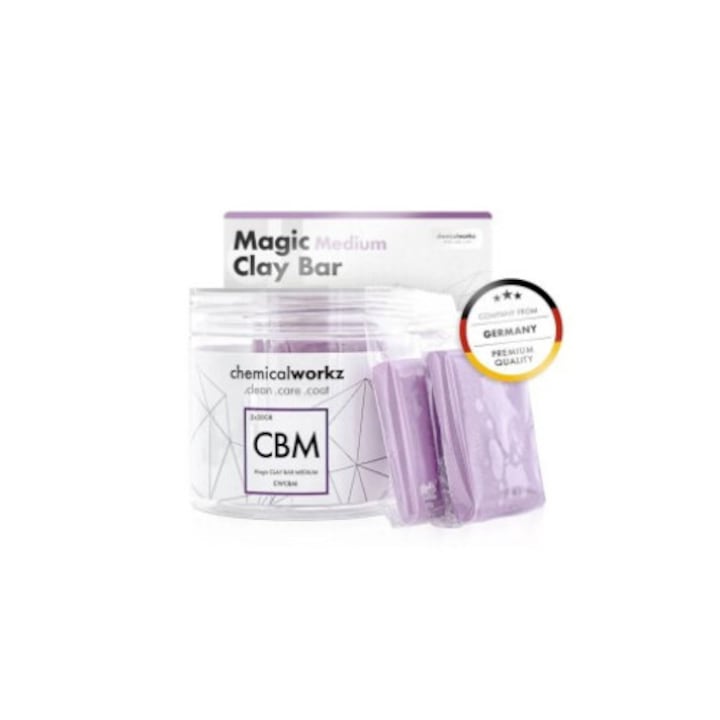 Közepes fertőtlenítésű agyag Chemicalworkz Magic Clay Bar 2×50g Violet