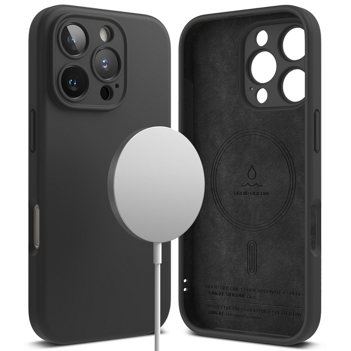 Калъф с висока степен на защита за iPhone 16 Pro Max, Timacontech, V32, MicroTwine, Intense Dark