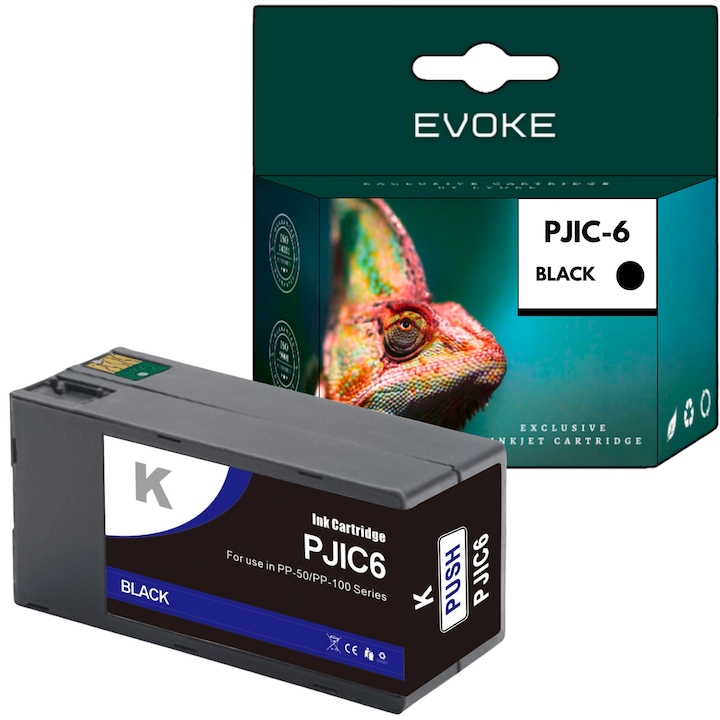 Epson PJIC6 nyomtató tintapatron fekete, 32 ml, 1000 oldal, C13S02020693, kompatibilis a Discproducer PP-100N11 PP-50II PP100II PP100III készülékkel