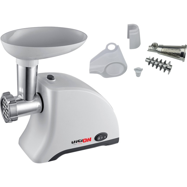 Месомелачка Vision Chef VMT1360ARA, 1360 W, 1.5 кг/мин, аксесоар за домати, 3 метални сита, бяла