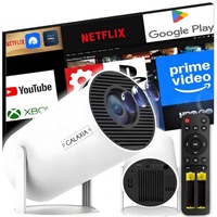 Videoproiector Smart LED portabil GALAXIA® cu Android 12, Wi-Fi 6, BT 5.0, rezolutie HD 1280x720p, HDMI, USB si Mirroring, IOS/Android, alb