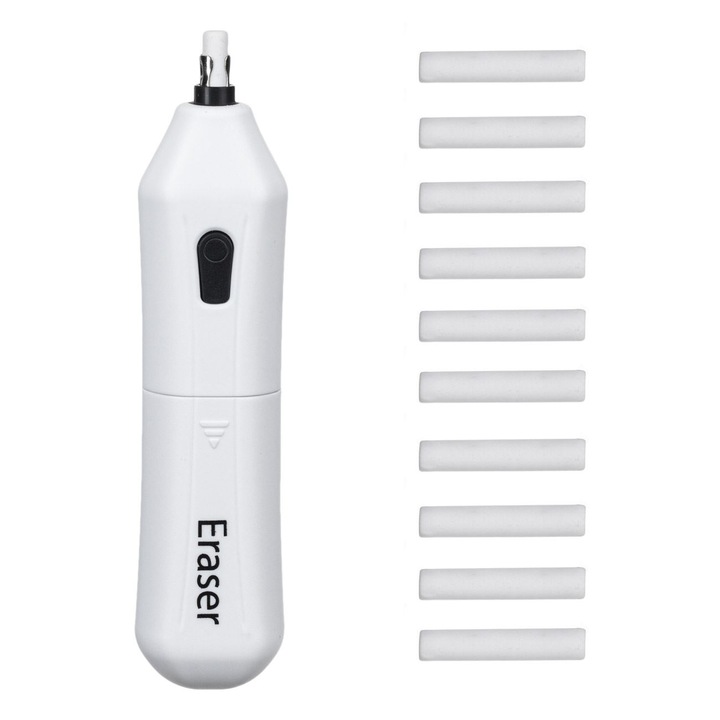 Radiera electrica cu 10 rezerve