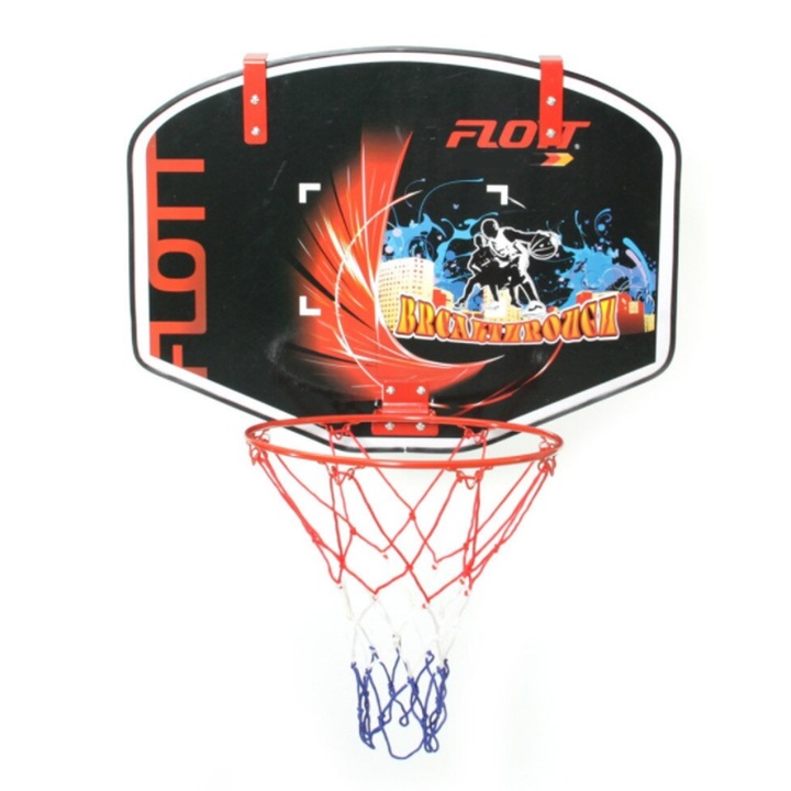 Fali kosárlabda kosár 45*60 cm-es fémgyűrű 29 cm átmérővel és hálóval