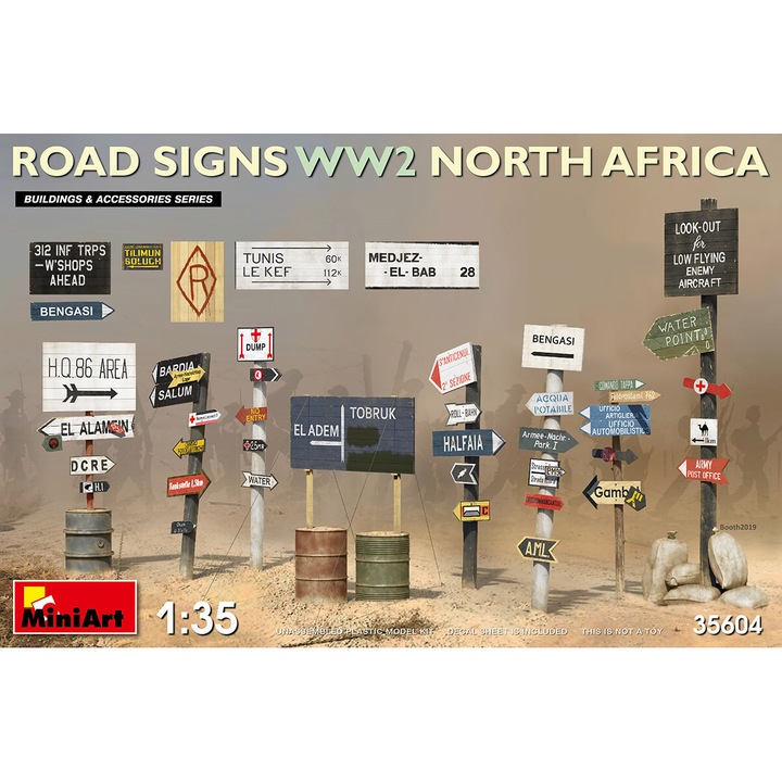 Accesorii pentru diorame de construit Miniart WWII Road Signs North Africa 1:35 Mini 35604