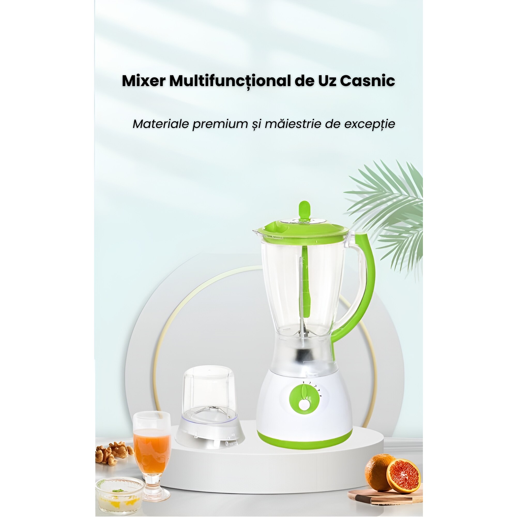 Blender Multifunctional 1000W, 10.000 RPM, 8 Taisuri, Grosime 6MM