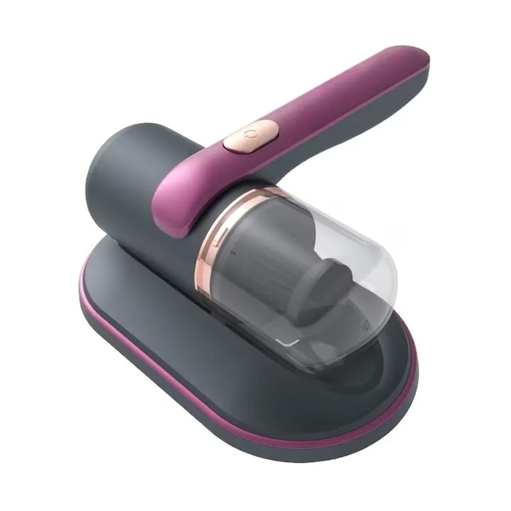 Aspirator pentru multi-suprafete, anti-acarieni, wireless, igienizare profunda, usor si manevrabil, cu buton On/Off, cu acumulator, mov