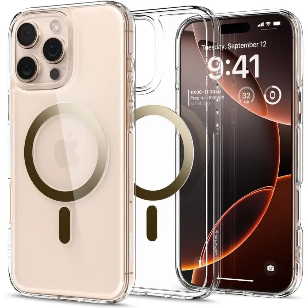 Carcasa Spigen Ultra Hybrid MagSafe compatibila cu iPhone 16 Pro Max Gold