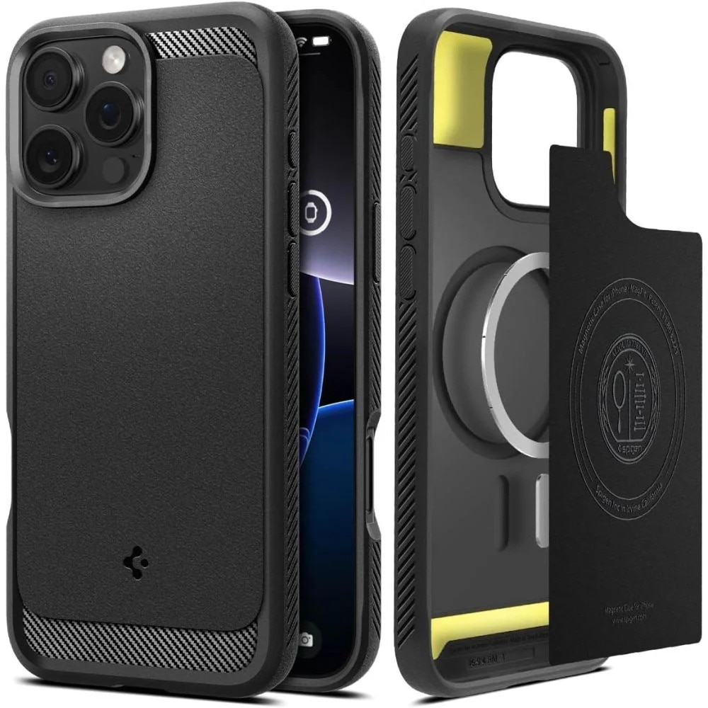 Husa pentru iPhone 16 Pro Max - Spigen Rugged Armor MagSafe - Matte Black