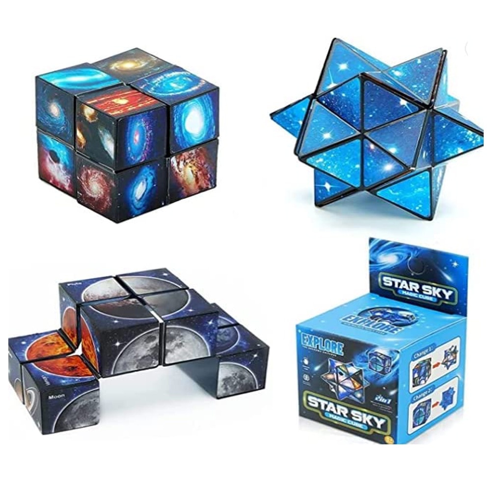 Set de cuburi 2 in 1 Starry Sky Planet Infinity, Magic Cube