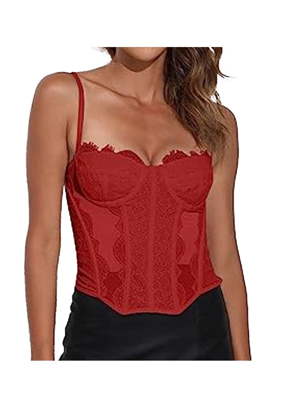 Bell♡　0107 Corset elegant, Cozevdnt, Poliester, Rosu, S INTL - eMAG.ro