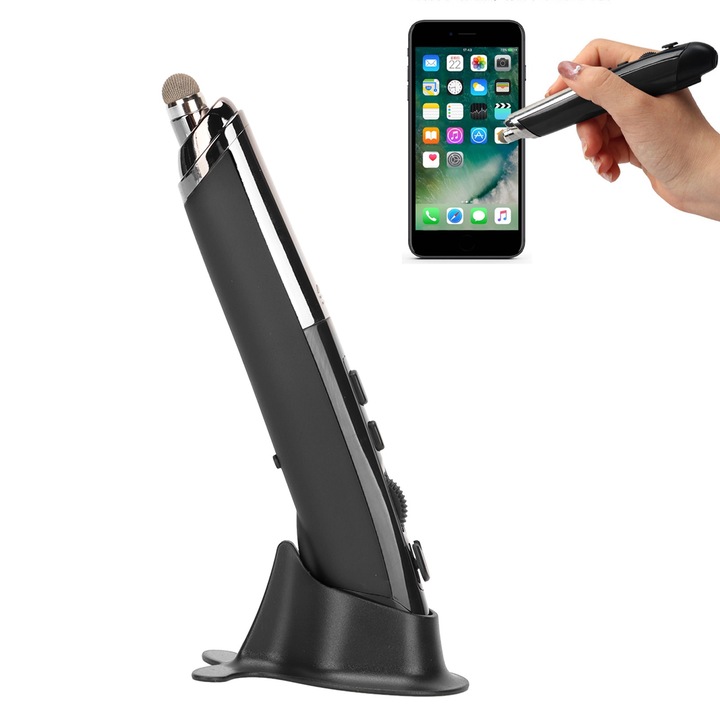 Vezeték nélküli egér, Longziming, 3 állítható DPI szint, érintőképernyős írás, fehér