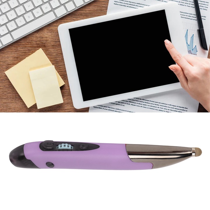 Vezeték nélküli toll egér, Longziming, fehér, 4 gomb, Bluetooth 3.0/5.0, kompatibilis Windows, iOS és Android rendszerekkel