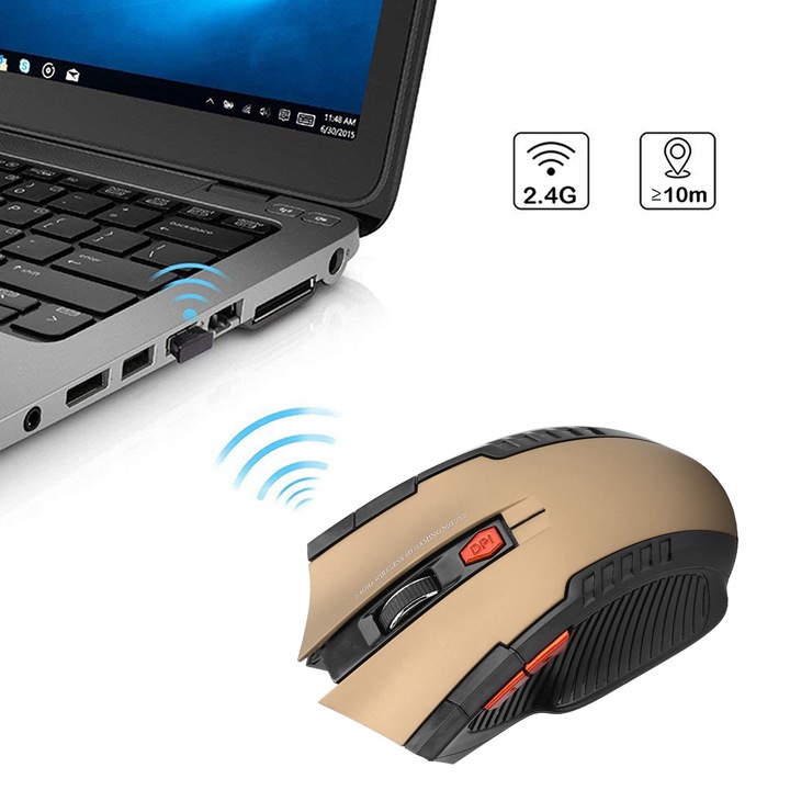 Longziming vezeték nélküli egér, gamer, fehér, 111x68x37mm, 3 állítható DPI szint