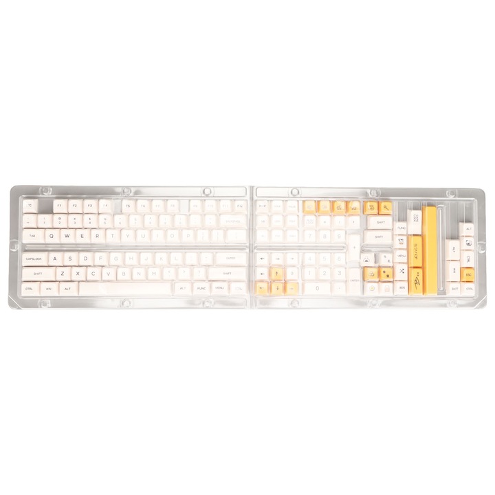 Tastatura mecanica Jormftte 68 taste, conectare wireless/pe fir, ax negru, ergonomica, 1800mAh, culoare neagra