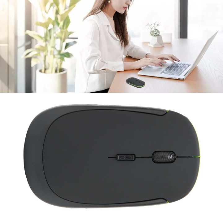 Longziming vezeték nélküli egér, gamer, fehér, ultravékony kialakítás, 2,4 GHz, állítható DPI 1000/1200/1600