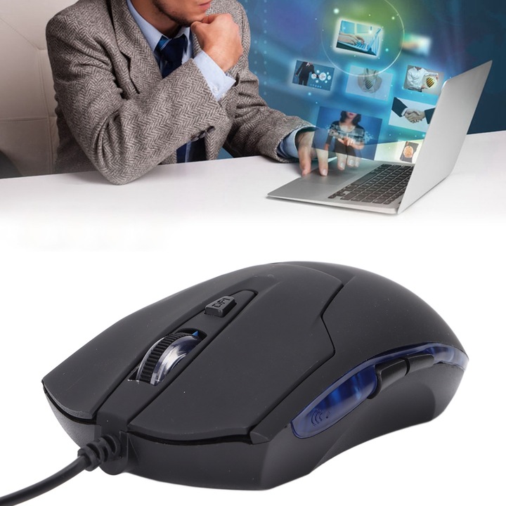 Longziming gamer egér, fehér, 800-2400DPI, ergonomikus kialakítás