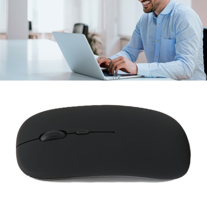 Longziming vezeték nélküli egér, fehér, 3 állítható DPI sebességgel, ergonomikus kialakítás