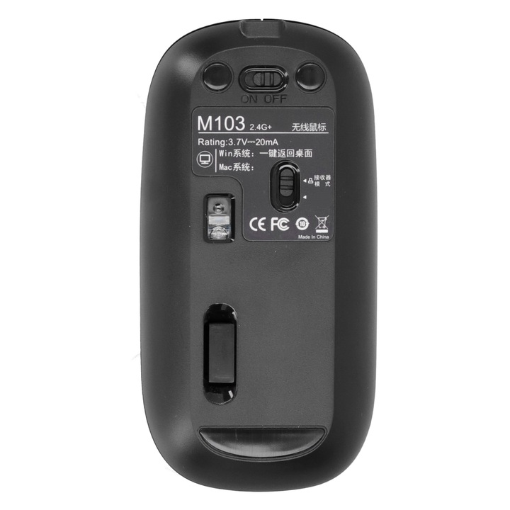 Vezeték nélküli optikai egér 2.4Ghz Bluetooth 5.0 kettős üzemmódú töltő egér gamer asztalhoz, fekete