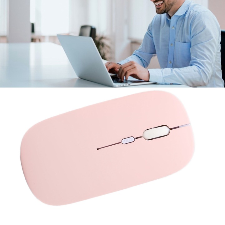 Умна мини преносима безжична мишка с 3 DPI скорости, регулируема безжична мишка за офис, лаптоп, компютър, таблет, червена, сладолед, уникален режим