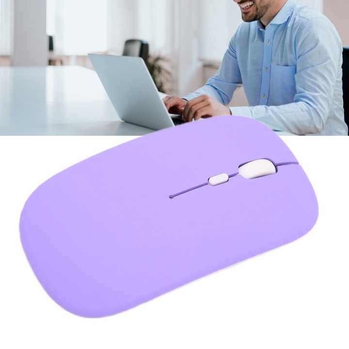 Longziming vezeték nélküli egér, fehér, 3 állítható DPI sebességgel, ergonomikus kialakítás