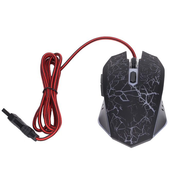 Gamer egér, Longziming, X2 modell, fekete, 6 gomb, nagy méret