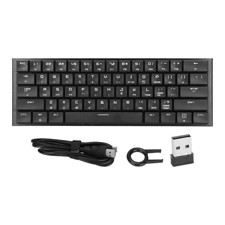 Set Tastatura si Mouse Jormftte, Stil Punk, Iluminare Colorata, USB Wired, Negru