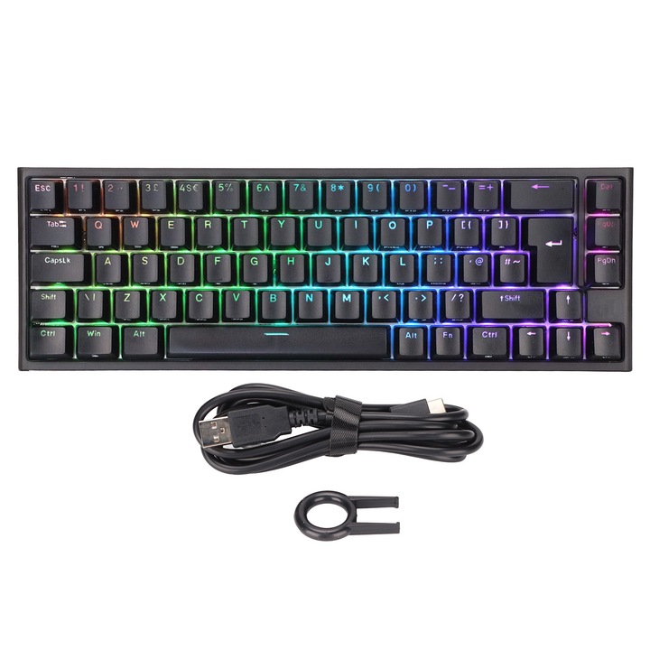 Tastatura wireless pliabila Jormftte, Bluetooth, design portabil, neagra
