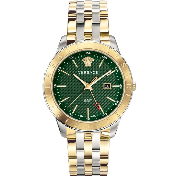 Versace Ferfi Quartz karora 43mm, Zöld, Acél