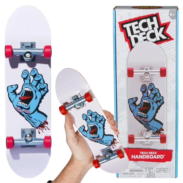 Скейтборд, Tech Deck, Handboard, Maxi модел с дизайн на Santa Cruz, пластмаса, многоцветен