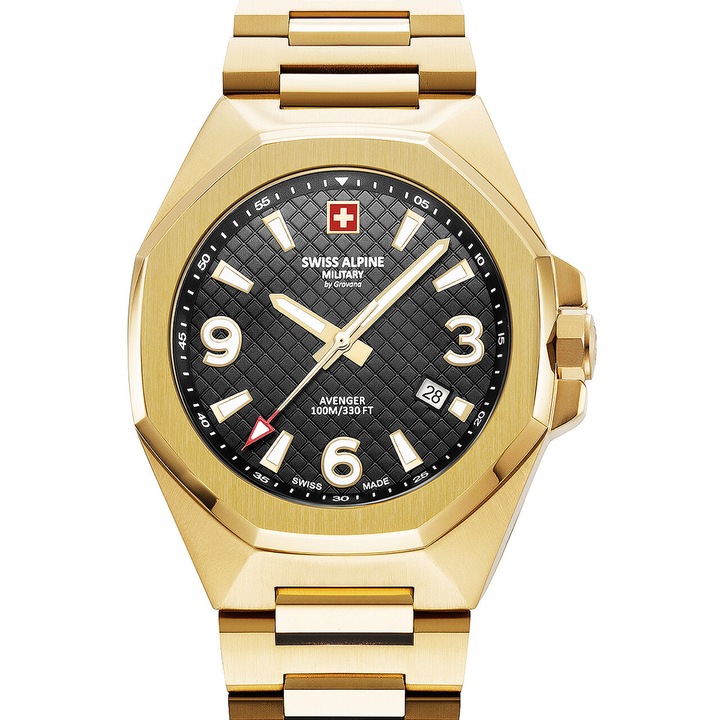 Ferfi karora Swiss Military 7005 Quartz, 42mm, 10ATM, Aranyszín