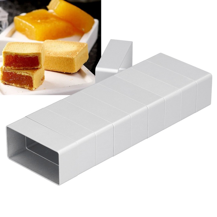 Set 10 Piese Forme Prajituri din Inox, AMRINUGL, Culoare Acaju Inchis, Dimensiuni Diverse