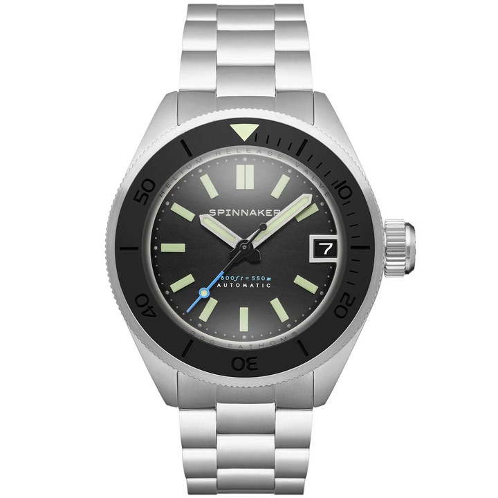 Ceas barbatesc Spinnaker Automatic, 45mm, 50ATM, Argintiu