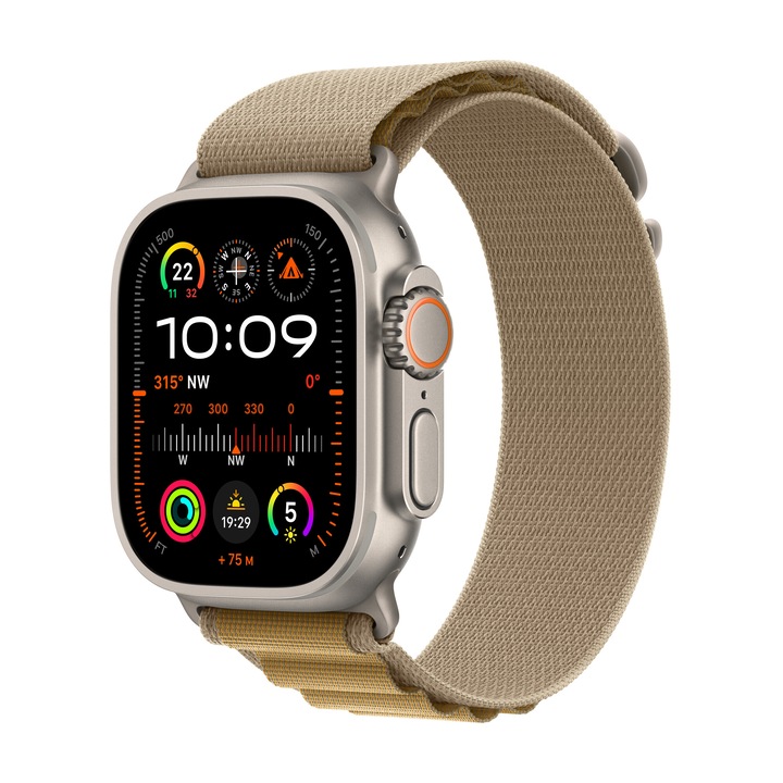 Apple Watch Ultra2 v2 Cellular, 49mm, Natural Titanium tok, Tan Alpine Loop, Small