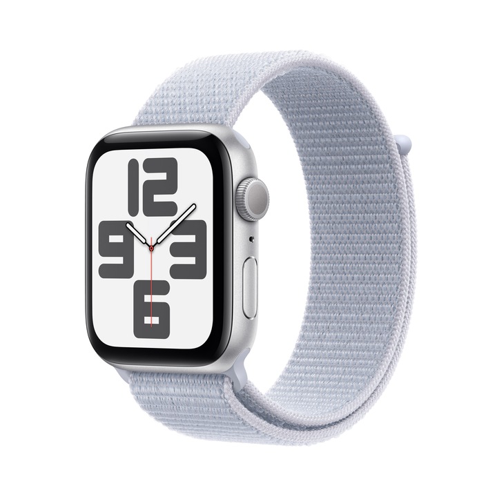 Apple Watch SE2 v3 GPS, 40 мм, сребрист, алуминий, Blue Cloud Sport Loop