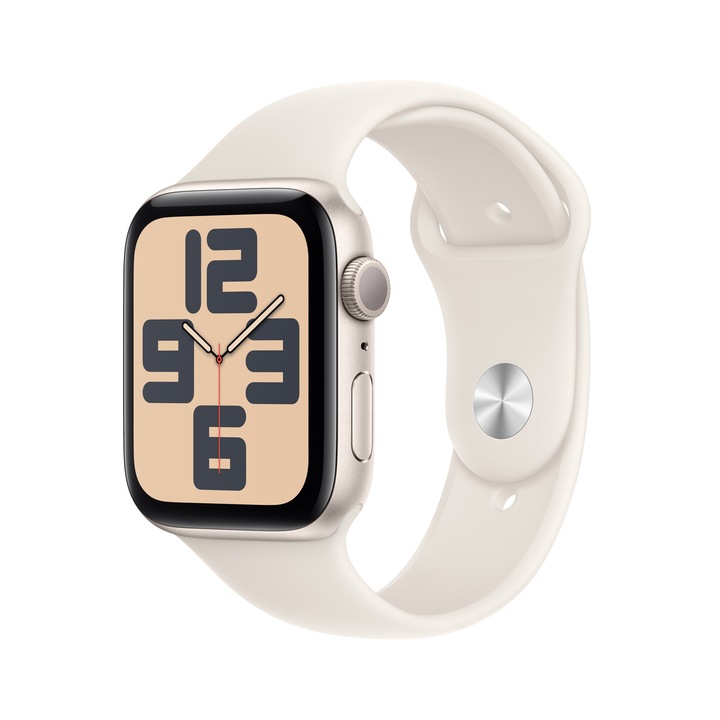 Часовник Apple Watch SE2 v3 GPS, 40 мм, Калъф Starlight Alu, Каишка Starlight Sport, M/L