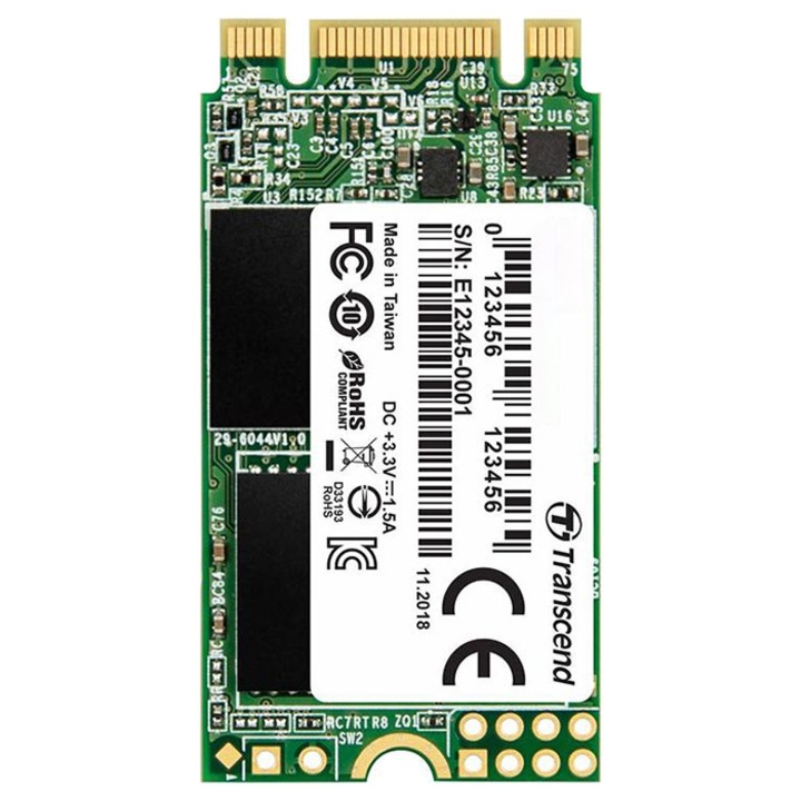 Твърд диск Transcend 512GB, M.2 2242 SSD, SATA3 B+M Key, TLC - TS512GMTS430S
