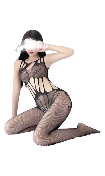 Секси комплект бельо, прозрачен мрежест еротичен костюм, боди с тънки презрамки, найлон, черен, един размер, X8039