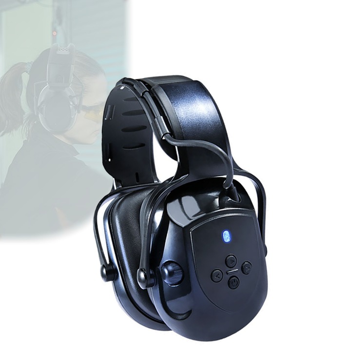 Тактически активни антифони, Bluetooth 5.0, Защита на слуха, 29 dB филтриране на околния шум, Безжичен, Черен