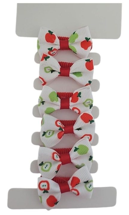 Set 6 de elastice de par cu funda, model mere